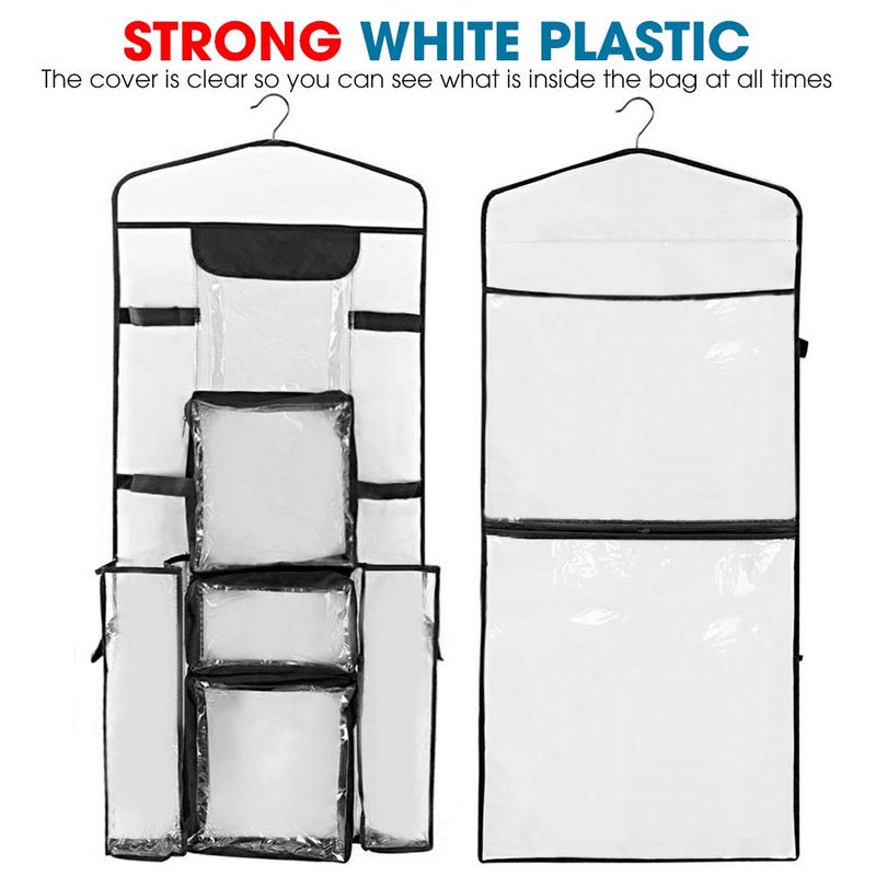 ProPik Hanging Double-Sided Gift Wrap Organizer, Wrapping Paper Storage with Multiple Front and Back Pockets, Organize Your Gift Bags Bows Ribbons 40â€X17" Fits 40 Inch Rolls (Black seam) - Image 2